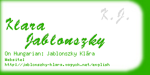 klara jablonszky business card
