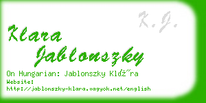 klara jablonszky business card